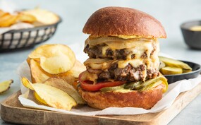 Cheese & onion burgers