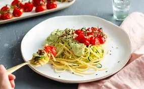 Spaghetti met avocadosaus