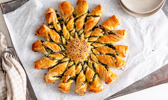 Tarte soleil met spinazie en feta