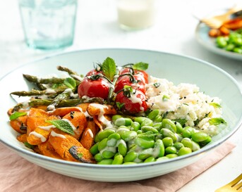 Regenboog-saladebowl