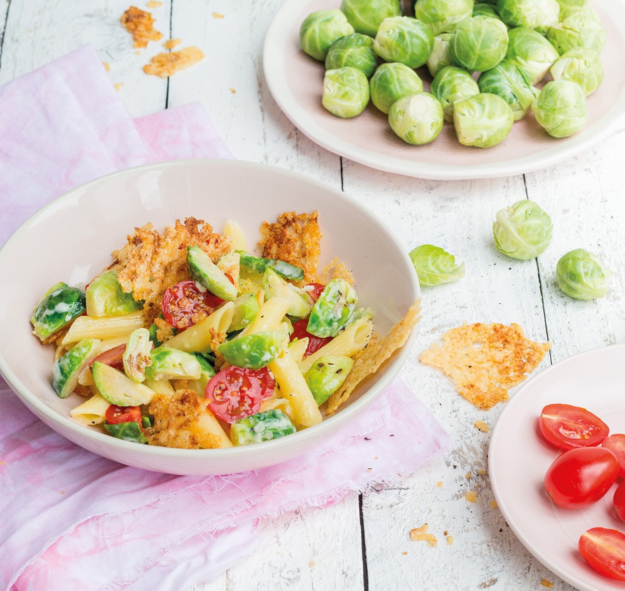 Minikooltjespasta (pasta met spruitjes en Parmezaanse kaas) - 24Kitchen