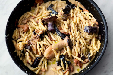 Pasta met paddenstoelen en knoflook