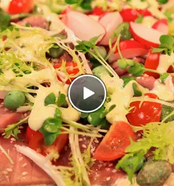 Asian tuna pizza