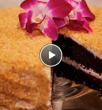 Tropische chocolade-kokostaart