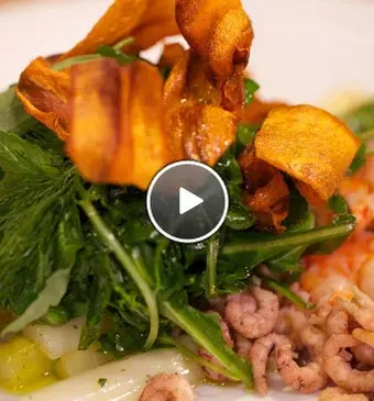 Gemarineerde asperges met garnalen en gamba’s