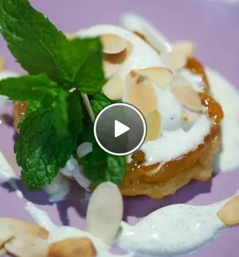 Tarte tatin van abrikoos met crème fraîche