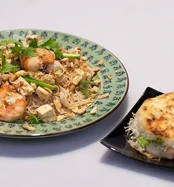 Pad Thai en garnalen-miekoekjes