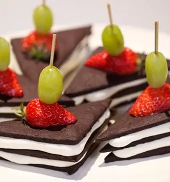 Chocosandwich met roomkaasmousse