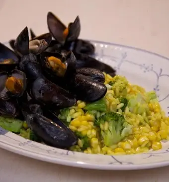 Paella met mosselen