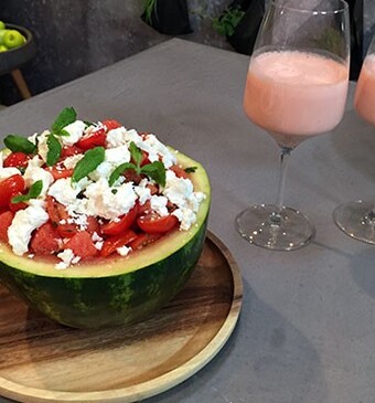 Watermeloensalade met feta & watermeloensmoothie