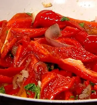 Peperonata al’instante (a la minute gemaakte paprika’s)