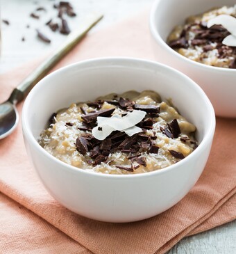 Makkelijke rijstpuddinkjes met kokos en koffie 