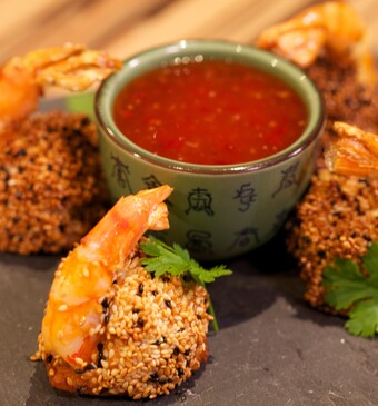 Feestelijke gambahapjes