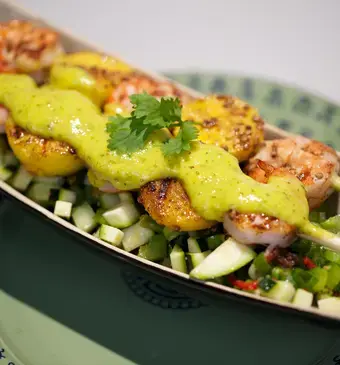Gamba-mangospies met Vietnamese salade