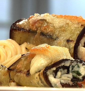 Gegrilde auberginerolletjes