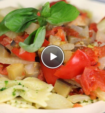 Toscaanse kip met basilicumpasta