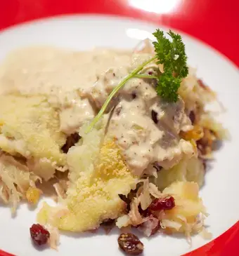 Zuurkoolschotel met studentenhaver en honing