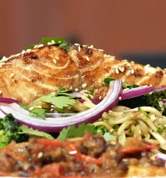 Zalm teriyaki met zelfgemaakte sambal