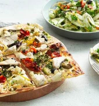 Flammkuchen met witvis