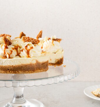 Stroopwafel-cheesecake met witte chocolade