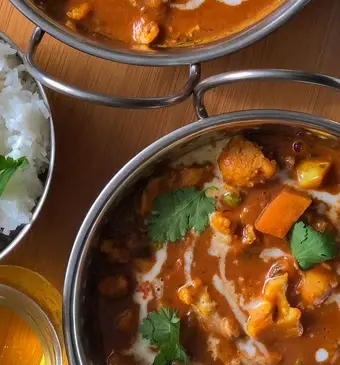 Pompoencurry met kip