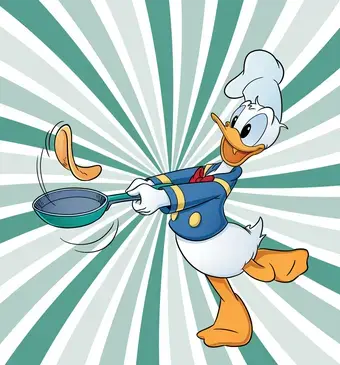 Donald Duck bakt pannenkoeken
