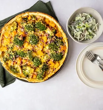 Broccoli-pompoenquiche uit het programma Lekker Snel!