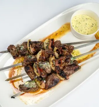 Ossenhaasspiesjes van de BBQ