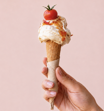 Gelato van Honingtomaten en mascarpone