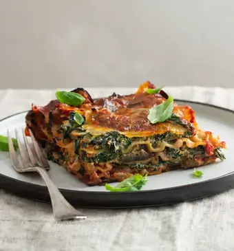 Vegetarische lasagne met ricotta en spinazie
