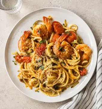 supersnelle pasta met garnalen
