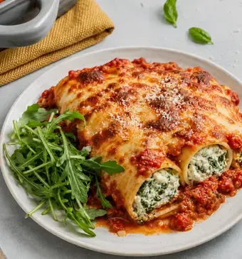 Cannelloni met ricotta en spinazie