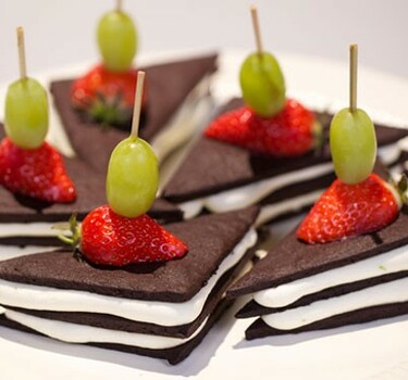 Chocosandwich met roomkaasmousse