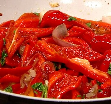 Peperonata al’instante (a la minute gemaakte paprika’s)