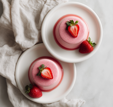 aardbeien panna cotta