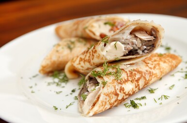 Pannenkoek met pittige kip Miniatuur