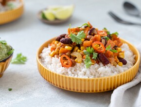 Chili sin carne met guacamole Miniatuur