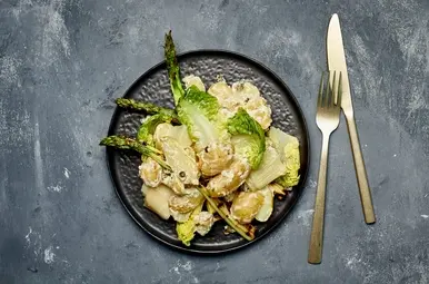 Gesmoorde prei-aardappelsalade