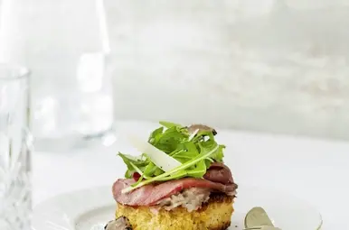 Lauwwarme carpaccio met aardpeer en truffel