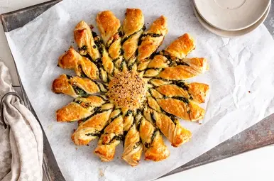 Tarte soleil met spinazie en feta
