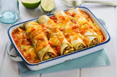 mexicaanse wraps met gehakt en guacamole
