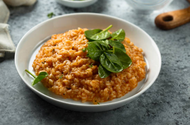 Spinazie-pompoenrisotto met feta