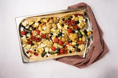 Traybake met kip en feta 
