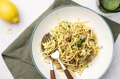 Spaghetti met artisjok en citroen