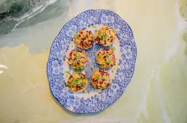 Gevulde smashed potatoes van Bibi's Bijgerechten.