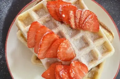 wafels met aardbeien