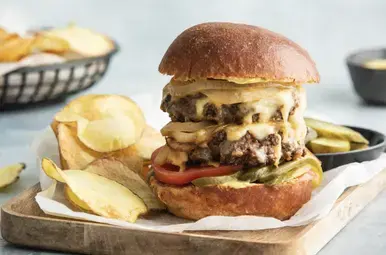Cheese & union burgers