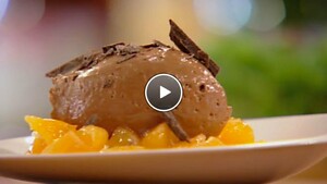 Chocolademousse met mandarijnencompote