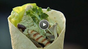 Wraps met gegrilde kip en oesterzwammen