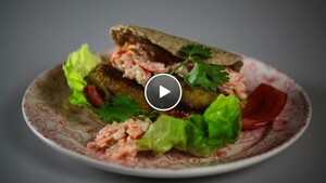 Falafel met komkommer-worteldip
